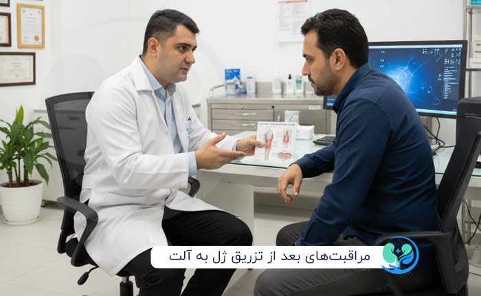مراقبت‌های بعد از تزریق ژل به آلت